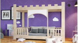 Children's bed in the shape of a castle